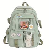 Kid Cute Transparent Backpack Waterproof Large Capacity Multi-Pocket Schoolbags