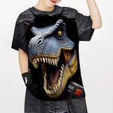 Kid Boys 3D Print Graphic Dinosaur Short Sleeve T shirt Summer Fashion Streetwear