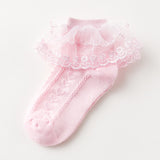 3 Pair/Set Kids Girls Socks Solid Colored Mesh Spring Summer Cute Daily Wear