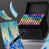 100/120/168 Colors Markers Dual Tips Permanent Art Markers Pen Highlighter