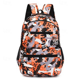 Middle High School Students Kid Boys Blue Camouflage Backpack Lightweight School Bag