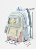 Kid Women Macaron Polyester Backpack Large Capacity School Bag