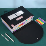 1pc 25 Gride Expanding File Folder File Organizer Portable Expandable Plastic Filing Box Organizer
