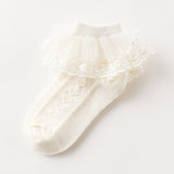 3 Pair/Set Kids Girls Socks Solid Colored Mesh Spring Summer Cute Daily Wear