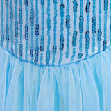 Book Week 2026 Kids Girls' Frozen Elsa Princess Costumes Dress Snowflake Flower Tulle Dress Birthday Party Sequins Patchwork Full Length Blue Maxi Short Sleeve Elegant Cosplay Dresses Regular Fit