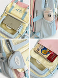 Kid Women Macaron Polyester Backpack Large Capacity School Bag