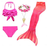 Kids Girls Five Piece Mermaid Swimwear Bikini Beach Summer Swimsuits