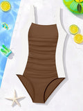 Kids Girls Swimsuit Outdoor Beach Vacation Fashion Patchwork Bathing Suits