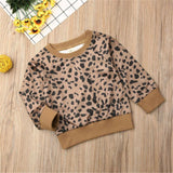 Newborn Baby Sweatshirt Autumn Spring Leopard Printed Tops