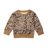 Newborn Baby Sweatshirt Autumn Spring Leopard Printed Tops