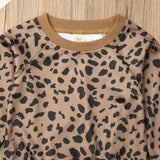 Newborn Baby Sweatshirt Autumn Spring Leopard Printed Tops