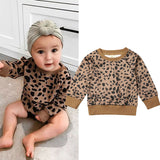 Newborn Baby Sweatshirt Autumn Spring Leopard Printed Tops