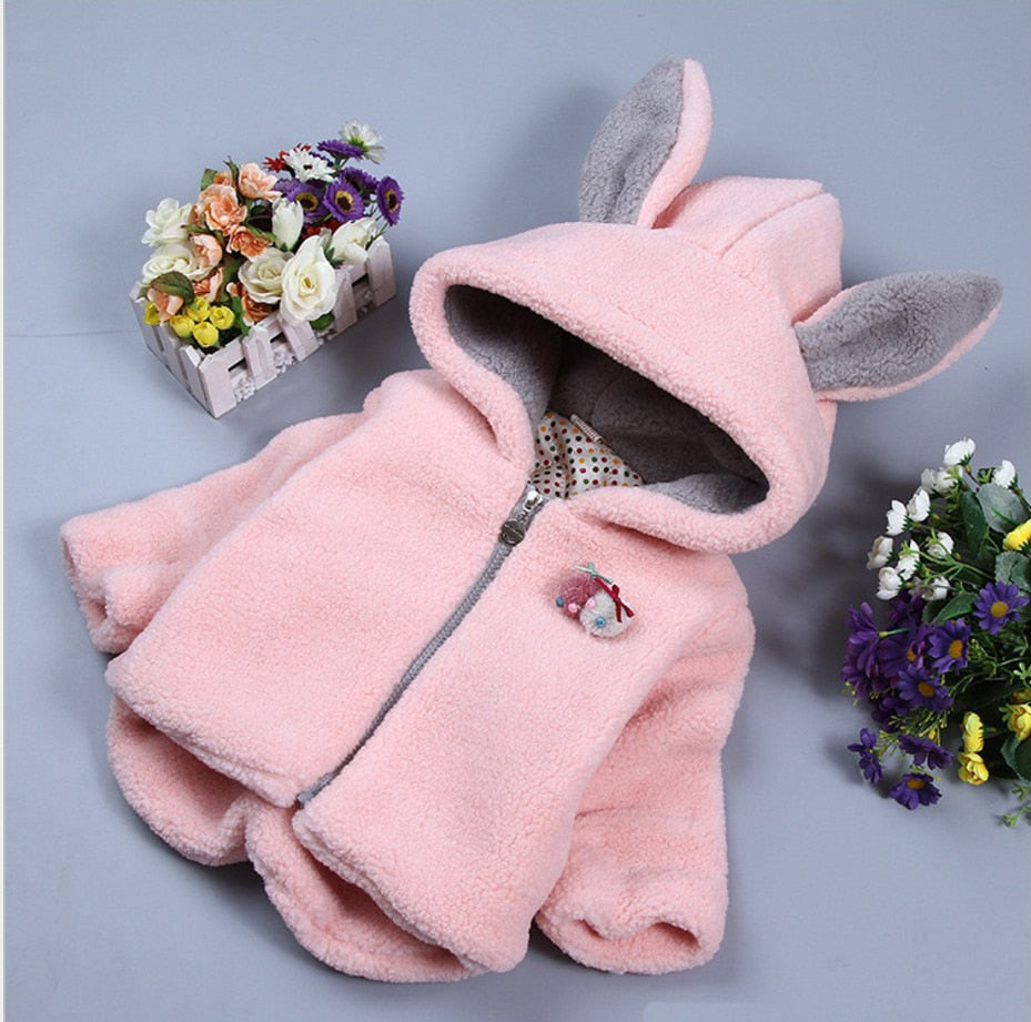 Toddler Girls Coat Winter Fashion Rabbit Thick Outwear 0-4 Years