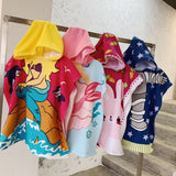 Kids Baby Poncho Towel Gym Sports Hooded Mermaid Baby Bathrobe Pajamas