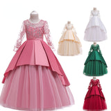 Kid Girl Princess Pompous Flower Wedding Evening Host Piano Dresses