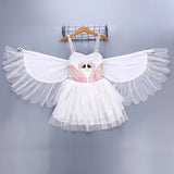 Kid Baby Girls Cute Swan Party Dress With Wings