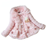 Kid Baby Girl Cotton Winter Thickened Wool Fur Pearl Coats