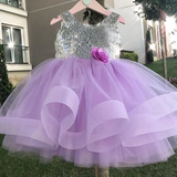 Fashion Kids Girl Sequined Lace Princess Birthday Sleeveless Backless Tutu Tulle Dress 2-7Y - honeylives