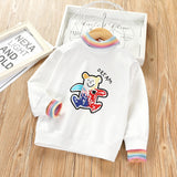 Girls Cotton Sweatshirt Printed Letters Stitching Shirt