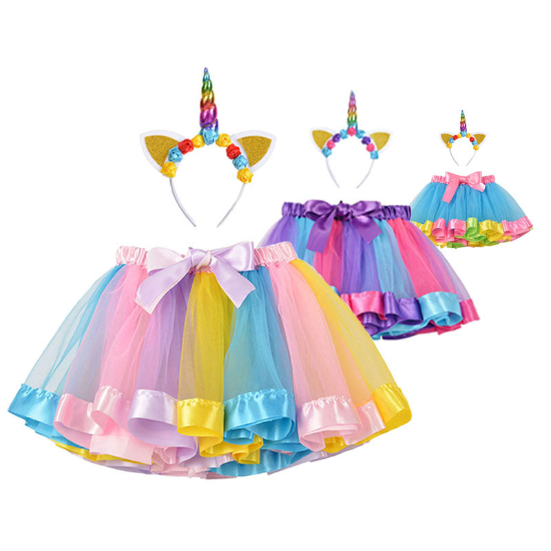 Kid Baby Girl Princess Rainbow Tutu Skirts
