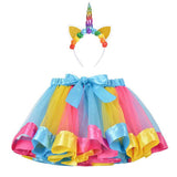 Kid Baby Girl Princess Rainbow Tutu Skirts
