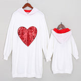 Family Matching Heart-shaped Hooded Parent-child Shirts