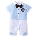 Baby Boy Gentleman Newborn  Lapel Climbing Suit Rompers