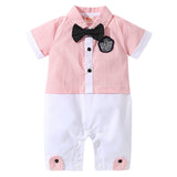 Baby Boy Gentleman Newborn  Lapel Climbing Suit Rompers