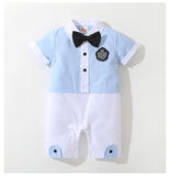 Baby Boy Gentleman Newborn  Lapel Climbing Suit Rompers