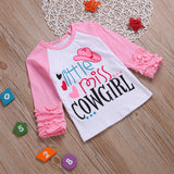 CuteToddle Girl Top Fashion Ruffle Long Sleeve Letter Floral T-Shirts