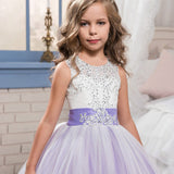 Kid Girl Princess Bow-tie Wedding Dress Lace Flower Dresses