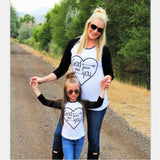 Family Matching Heart-shaped Print Long-sleeved Parent-child Shirts