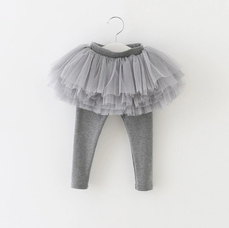 Girl Trousers Thin Style Pure Cotton Mesh Fluffy Pants