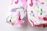 Kid Girls Print Hoodie Zipper Top Cartoon Flamingo Spring Autumn Coats