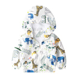 Kid Baby Boy Animal Giraffe Print Hood Zipper Windproof Coats