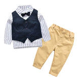 Striped Baby Boy 3 Pcs Set Suits With Vest