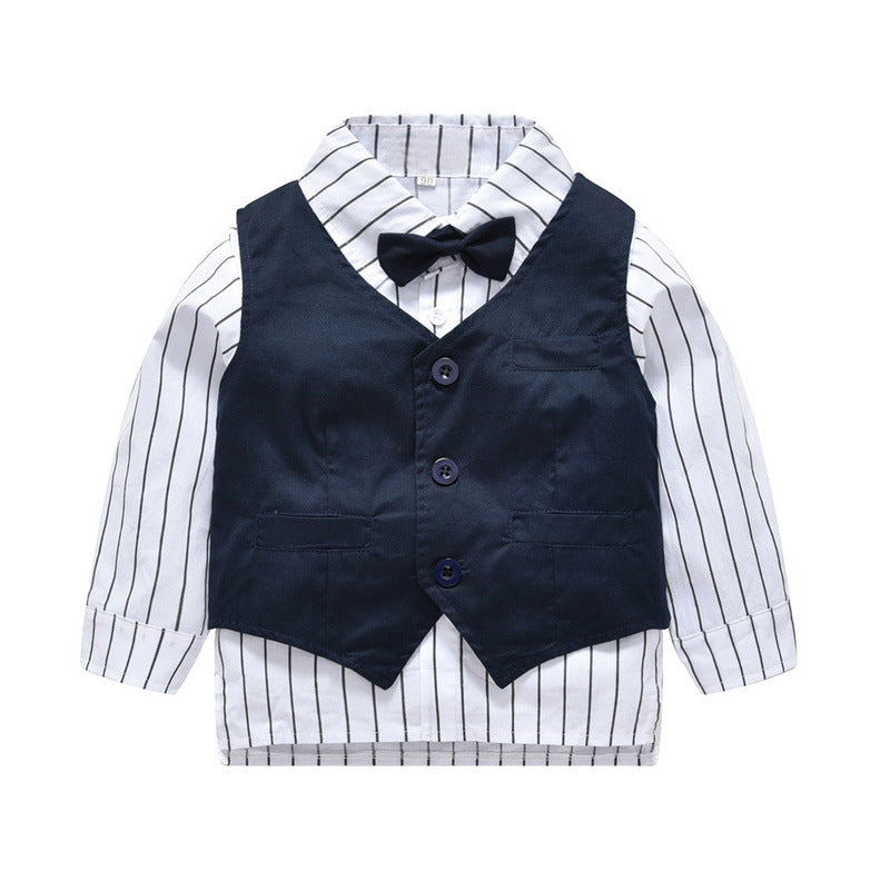 Striped Baby Boy 3 Pcs Set Suits With Vest