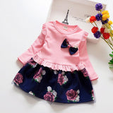 Girls Flower Long Sleeve Party Pageant Dresses for 1-4 Years