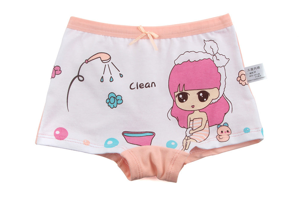 Kid Girl Cartoon Pattern Cotton Softwear Briefs Underwear 5 Packs