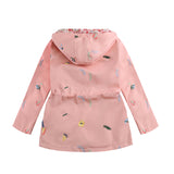 Kid Baby Girls Zippered Embroidered Hooded Jacket Casual Coats