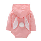 Baby Boys Girls Spring Easter Cartoon Bunny Ears Long Sleeves Crawl Romper