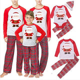 Family Christmas Santa Claus Printed Plaid Parent-child Pajamas