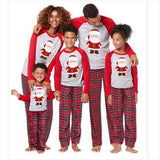 Family Christmas Santa Claus Printed Plaid Parent-child Pajamas