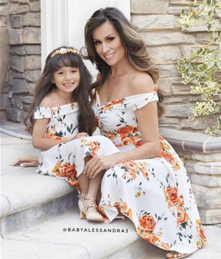 Family Matching Mother-daughter Digital Print Sleeveless Dress
