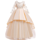 Kid Girl Princess Pompous Flower Wedding Evening Host Piano Dresses