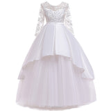 Kid Girl Princess Pompous Flower Wedding Evening Host Piano Dresses