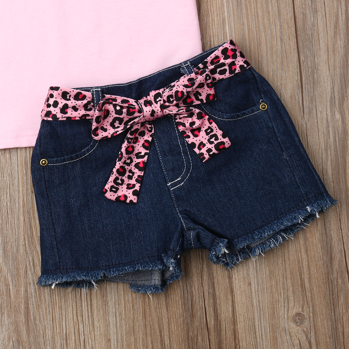 Kid Baby Girl Printed Jeans Letter Outfits 3 Pcs Set