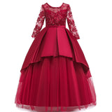 Kid Girl Princess Pompous Flower Wedding Evening Host Piano Dresses