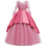 Kid Girl Princess Pompous Flower Wedding Evening Host Piano Dresses