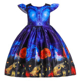 2-12T Kid Baby Girl Pumpkin Lantern Print Halloween Dress